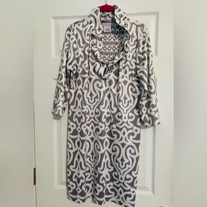 Gretchen Scott Ruffle neck collar dress